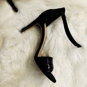 Black Sequin Heels